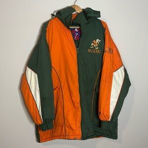 Rare Pro Player Miami Green and Orange Puffer Jacket